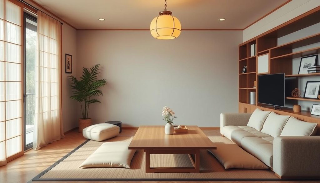 Space-saving furniture in a Japanese-inspired living room Space-saving furniture in a Japanese-inspired living room