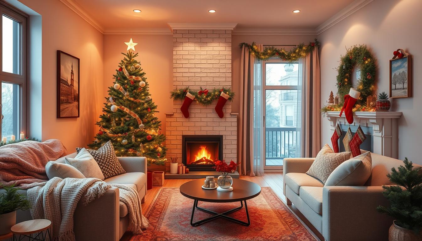 cozy christmas small apartment living room ideas