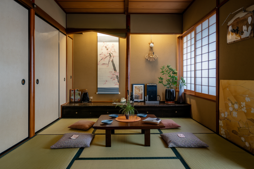 natural materials in Japanese interior design