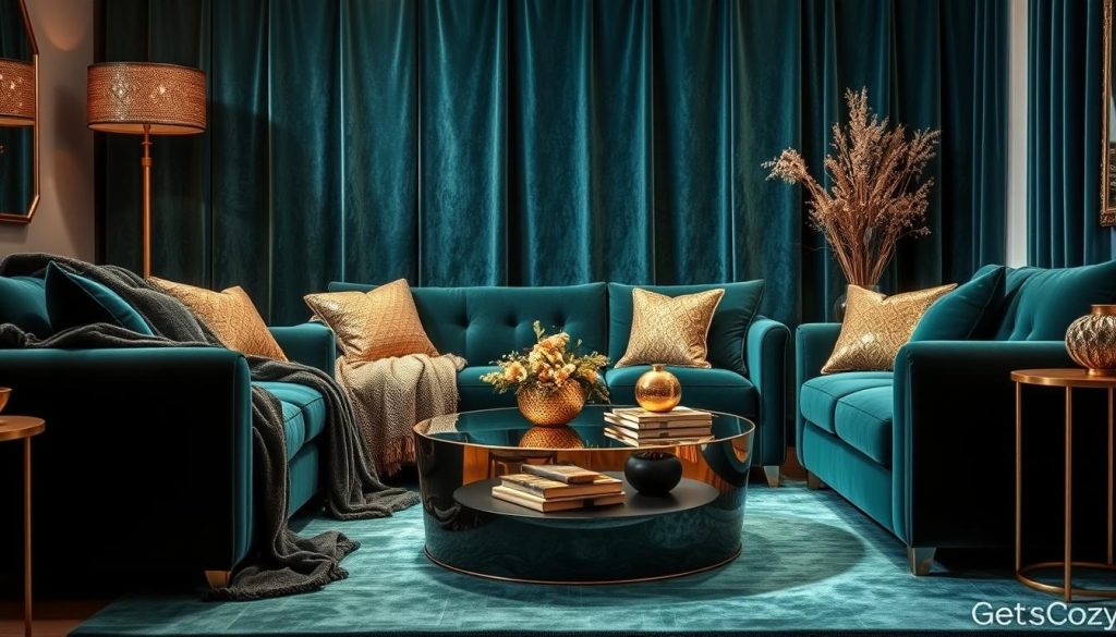 velvet and metallic accents