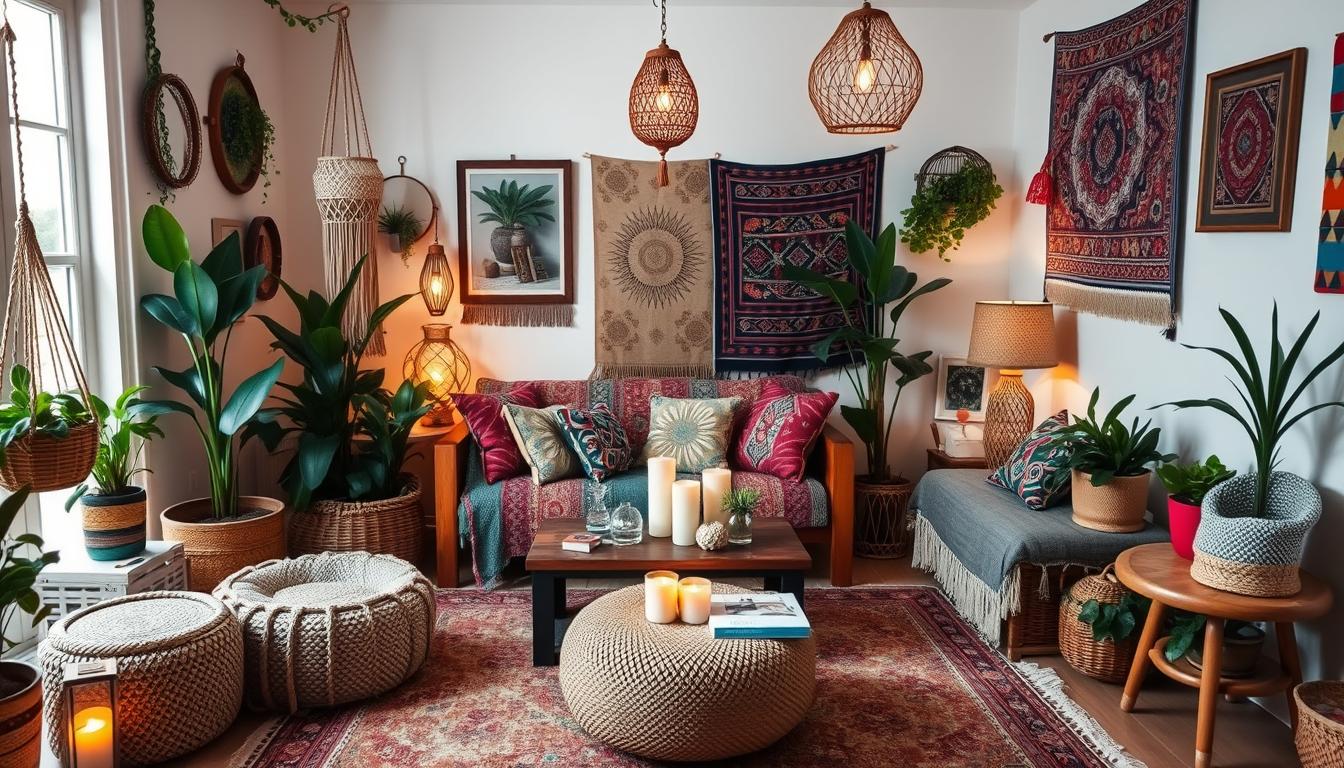 boho cozy small living room