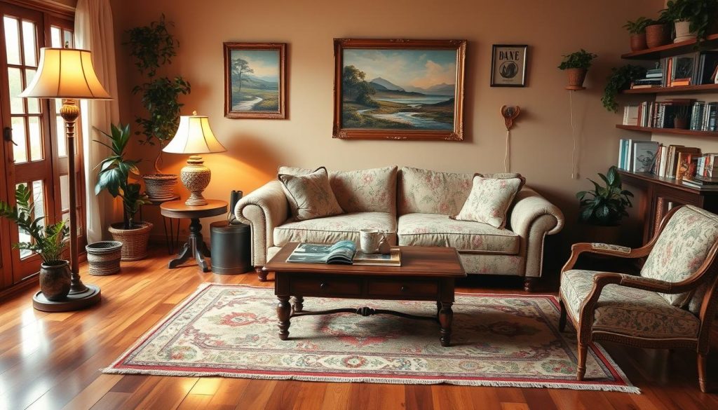 vintage-inspired living room